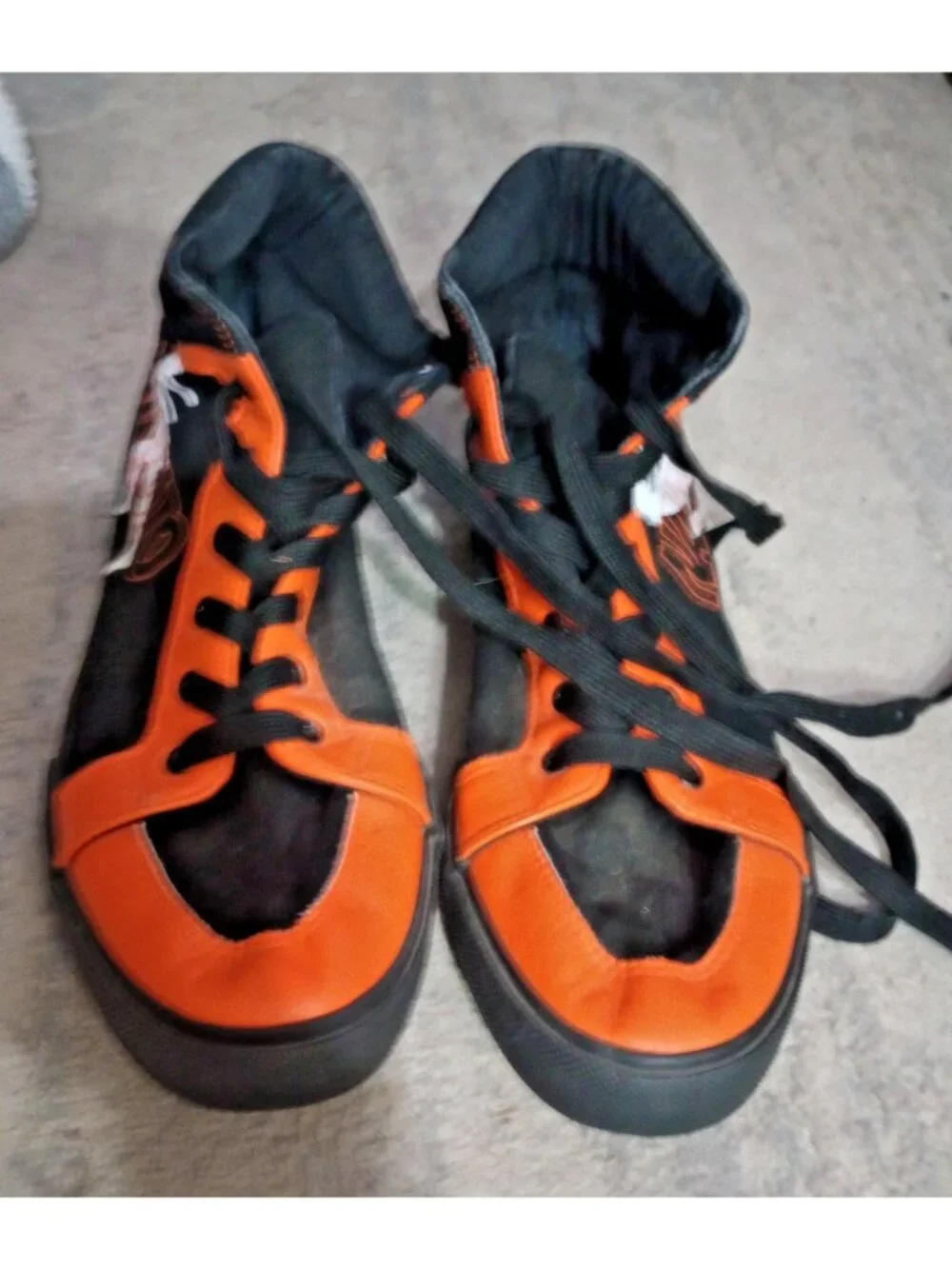 Naruto Shippuden High Top CANVAS  SHOES Men's size 10 Orange Black Lace Up